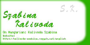 szabina kalivoda business card